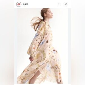 H & M Floral Long Sleeve Dress XL